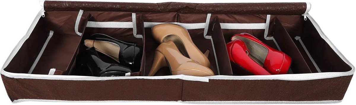 Opvouwbare Schoen Organizer Onder Bed Opbergtas met Verstelbare Vakken