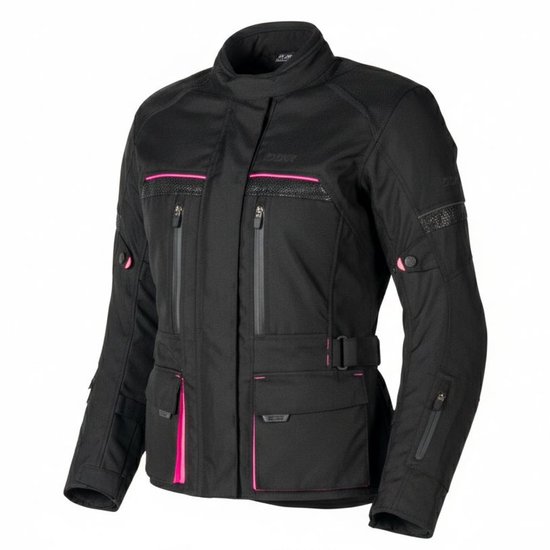 MOTOBLOUZ Motorvest ROADTRIP VROUW Vrouw|4-seizoenen|Zwart/Fushia 44 CE-gekeurd