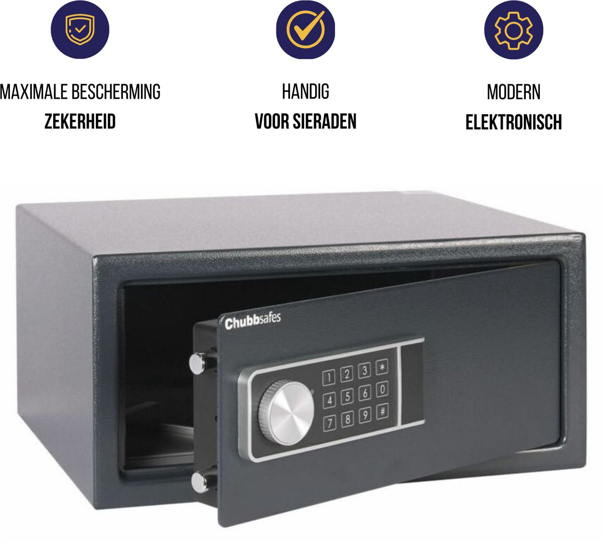 Lips Elektronische Kluis - Chubbsafes Air 25EL - Laptopkluis - 200 x 430 x 350 mm - Antraciet
