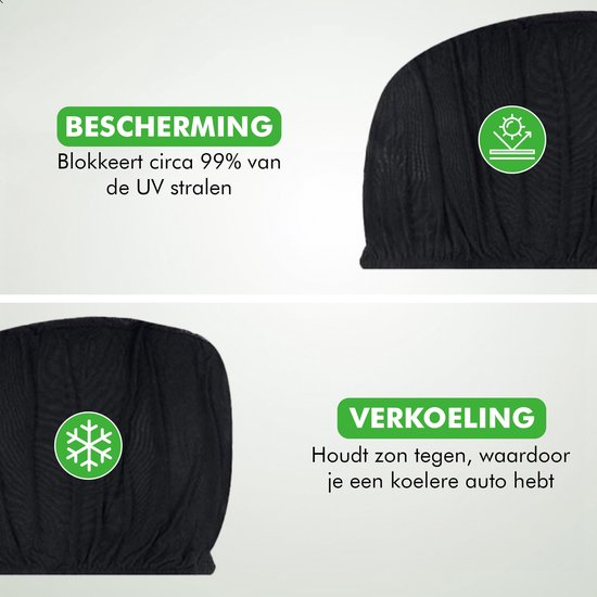 Travelhawk Zonnescherm Auto Baby - 2 Stuks - Zonwering Auto - UV Protectie voor Baby en Kind - Zonwering Zijruiten - Zwart van Merkloos — afbeelding 5