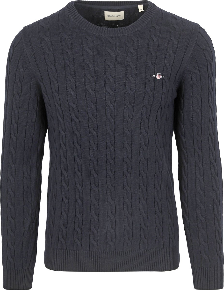 Gant Pullover Cable Navy - Maat 5XL - Heren - Pullovers