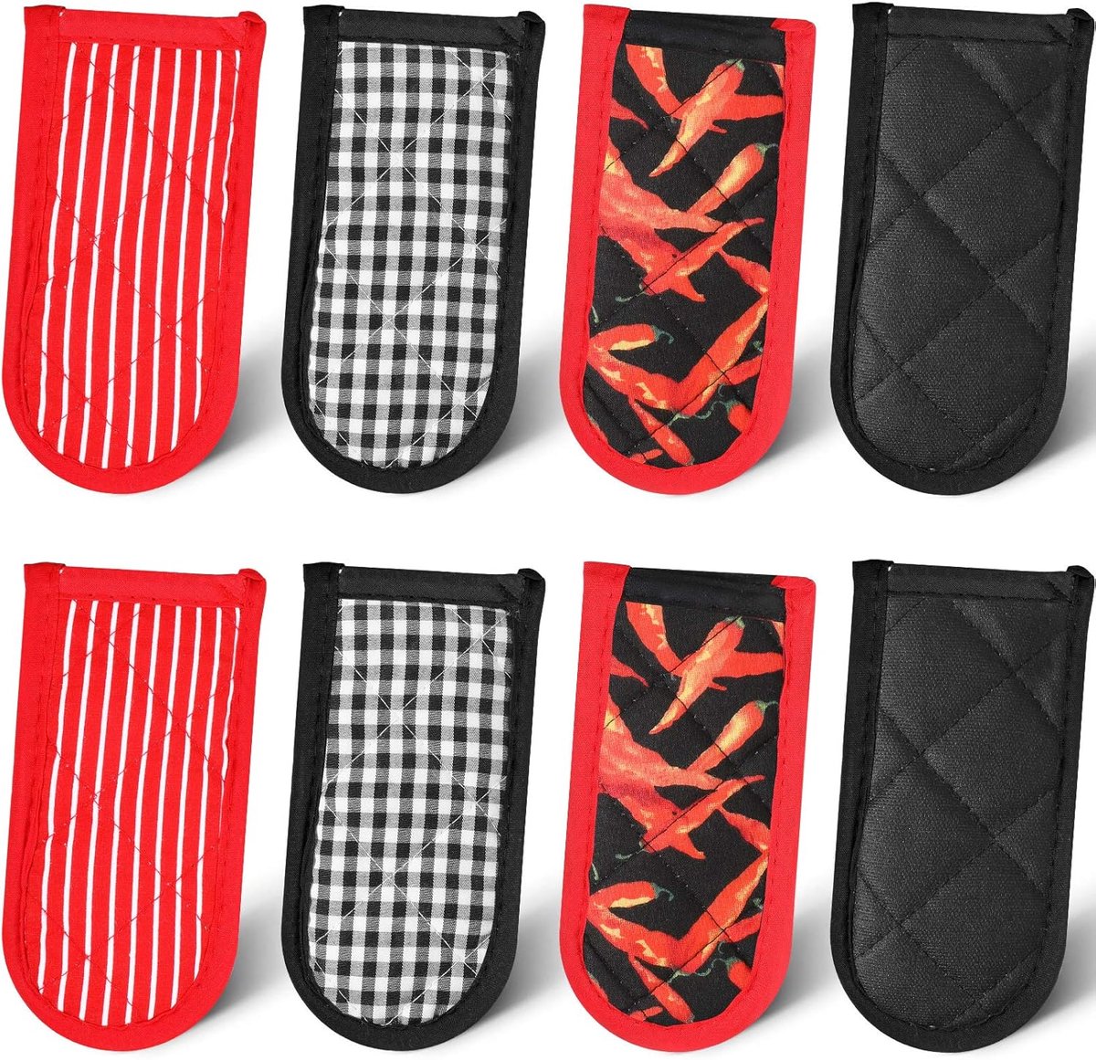 Hittebestendige Pothouder Set voor Pannengrepen - Antislip & Wasbaar - 8 Stuks in 4 Stijlen