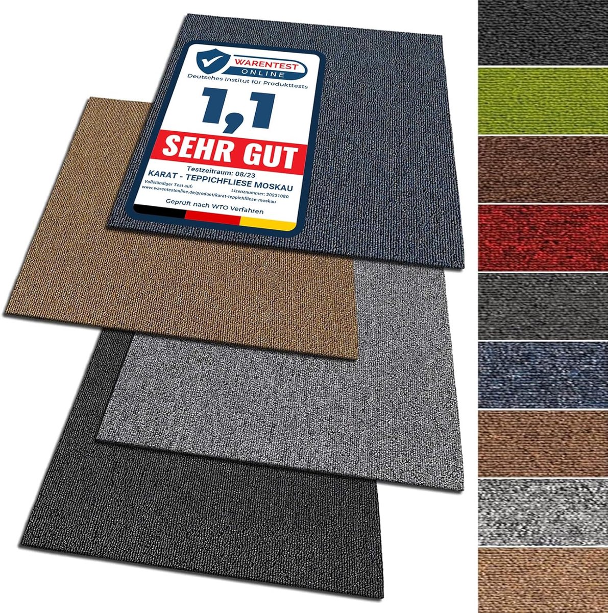 Zelfklevende Tapijttegels 50x50 cm Grijs - 48 Stuks - Slijtvast Vilt Tapijt met Bitumen Ru