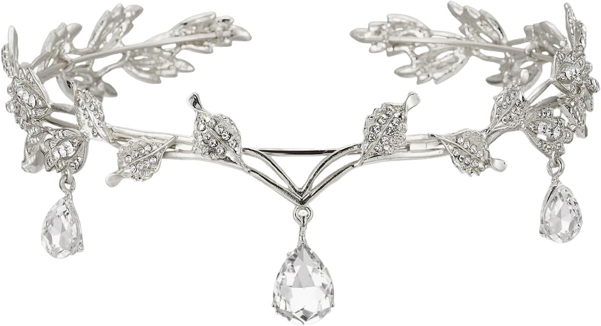 Bladvormige Tiara met Imitatie-Diamant voor Bruiloft en Feest