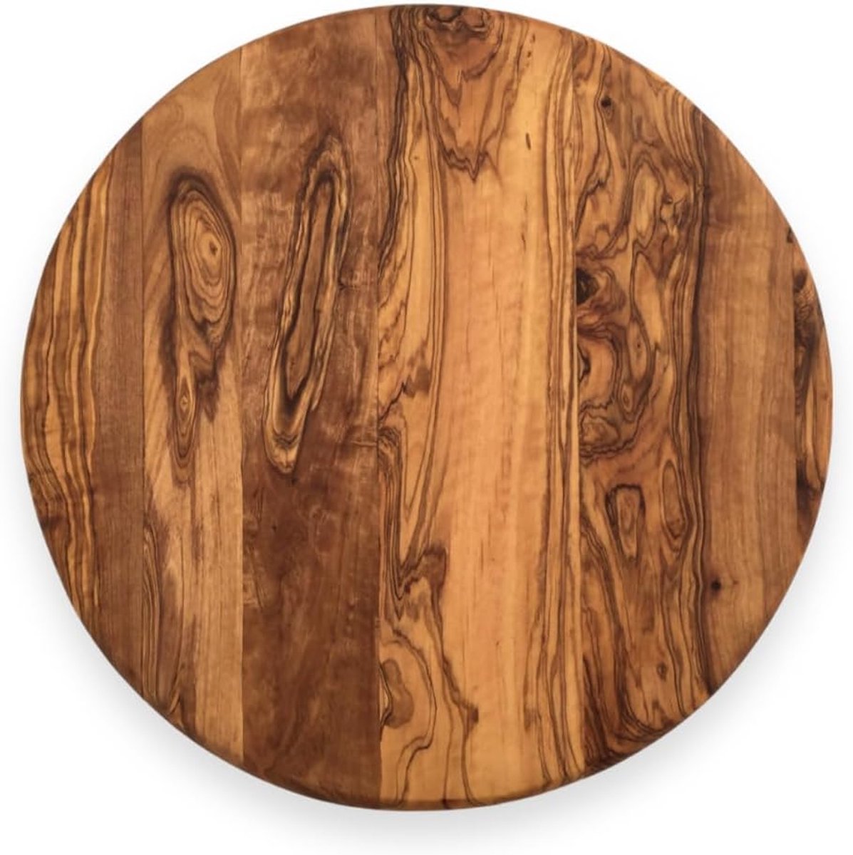 Ronde Houten Snijplank Ø 32 cm - Handgemaakte Serveerplank van Olijfhout