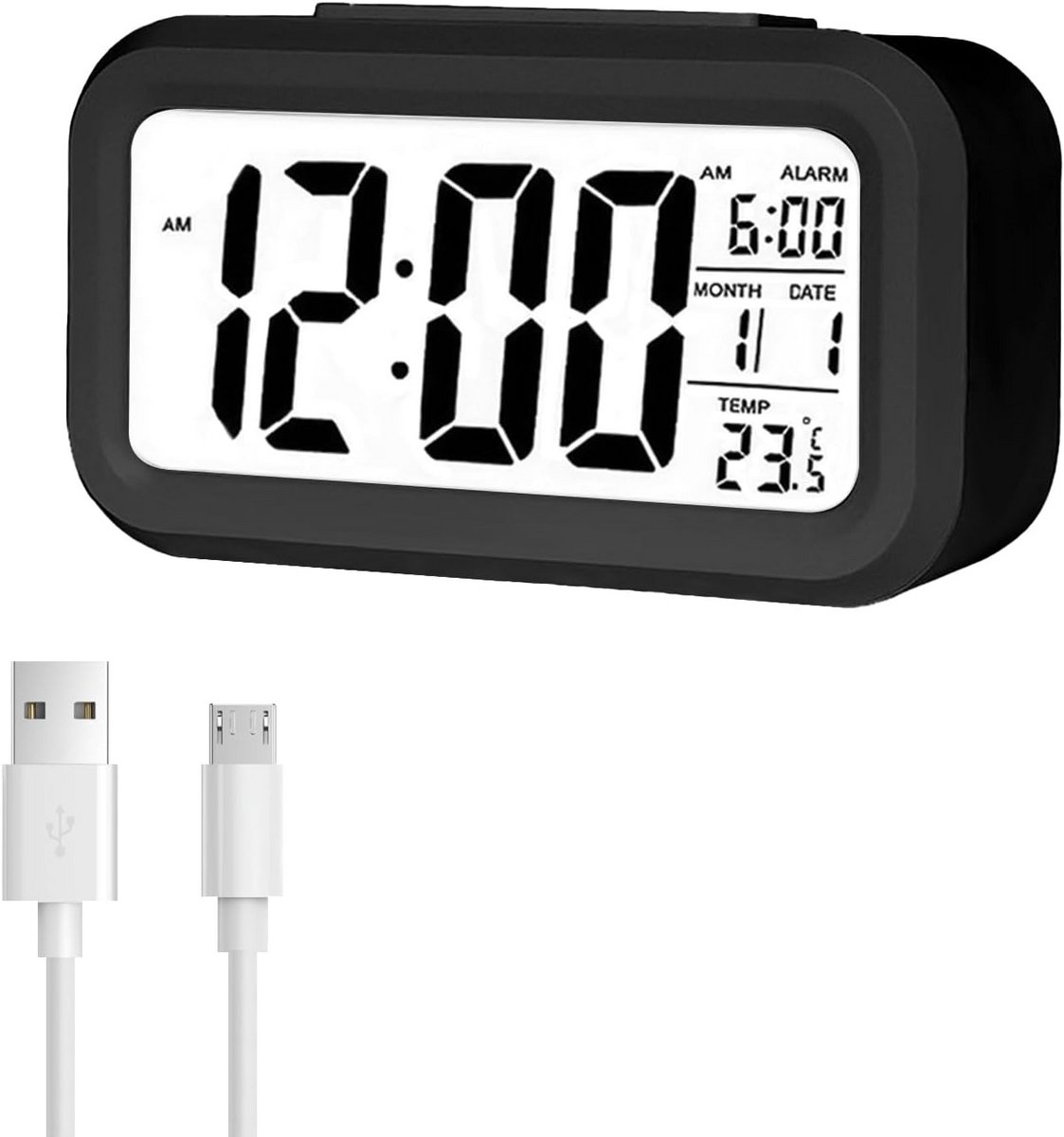 Digitale Wekker met LED Display, Sensor en Snooze Functie
