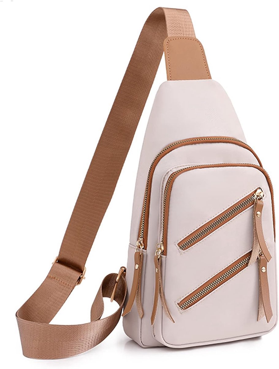 Lichte Nylon Borsttas voor Dames Crossbody Schoudertas met Telefoonvak