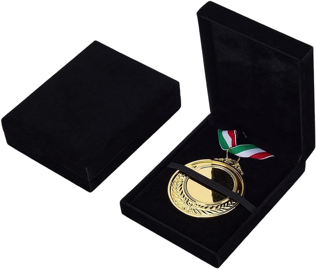 Luxe Weglegdoos voor Medaille - Zwart Fluweel Opslag Presentatie