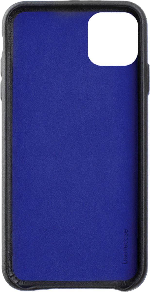 BeetleCase, Geschikt voor Apple iPhone 11 Premium leren hoesje, Zwart