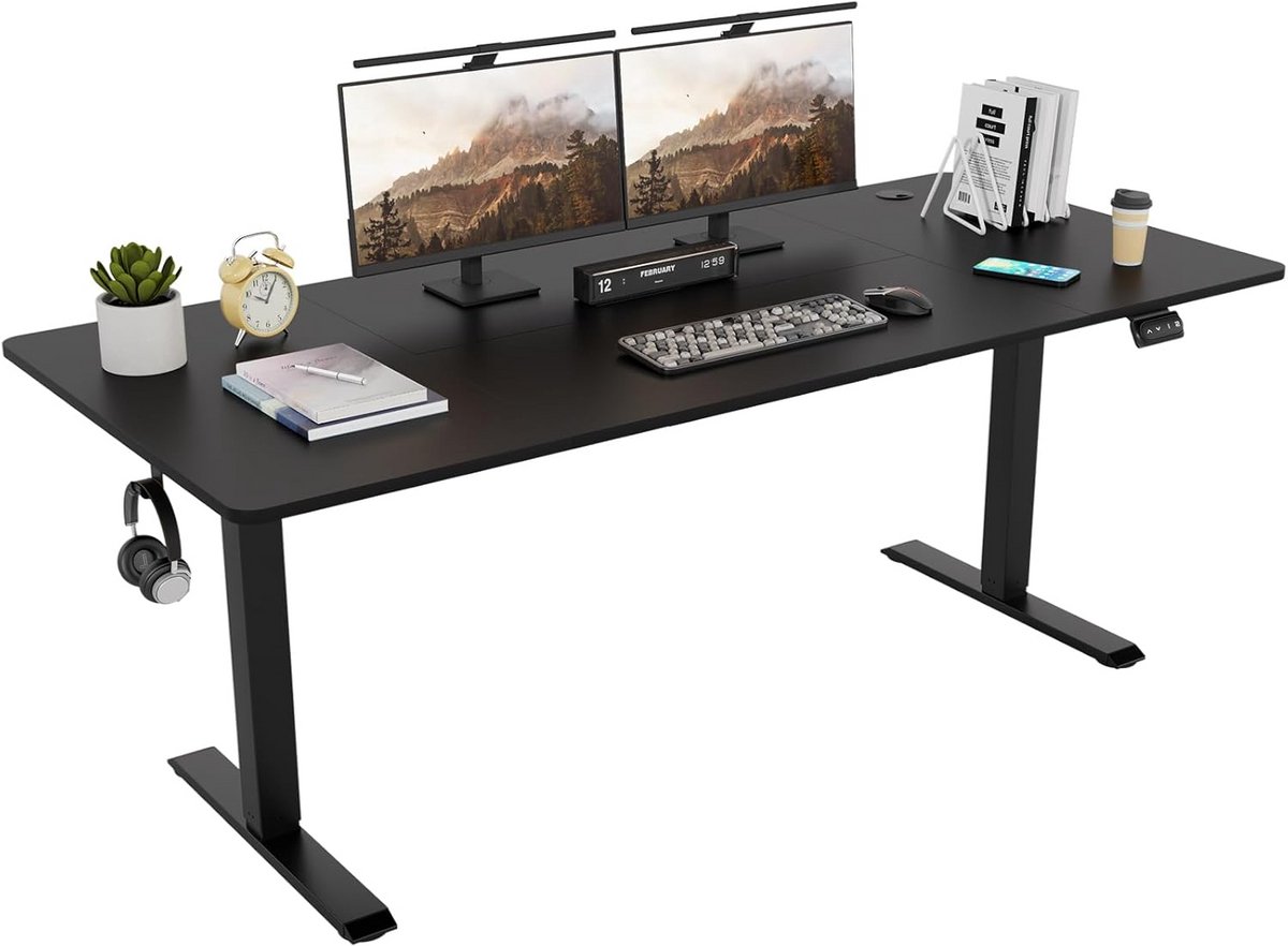 Elektrisch In Hoogte Verstelbaar Bureau 180x80 cm - Zit Sta Bureau met 2 Geheugenstanden