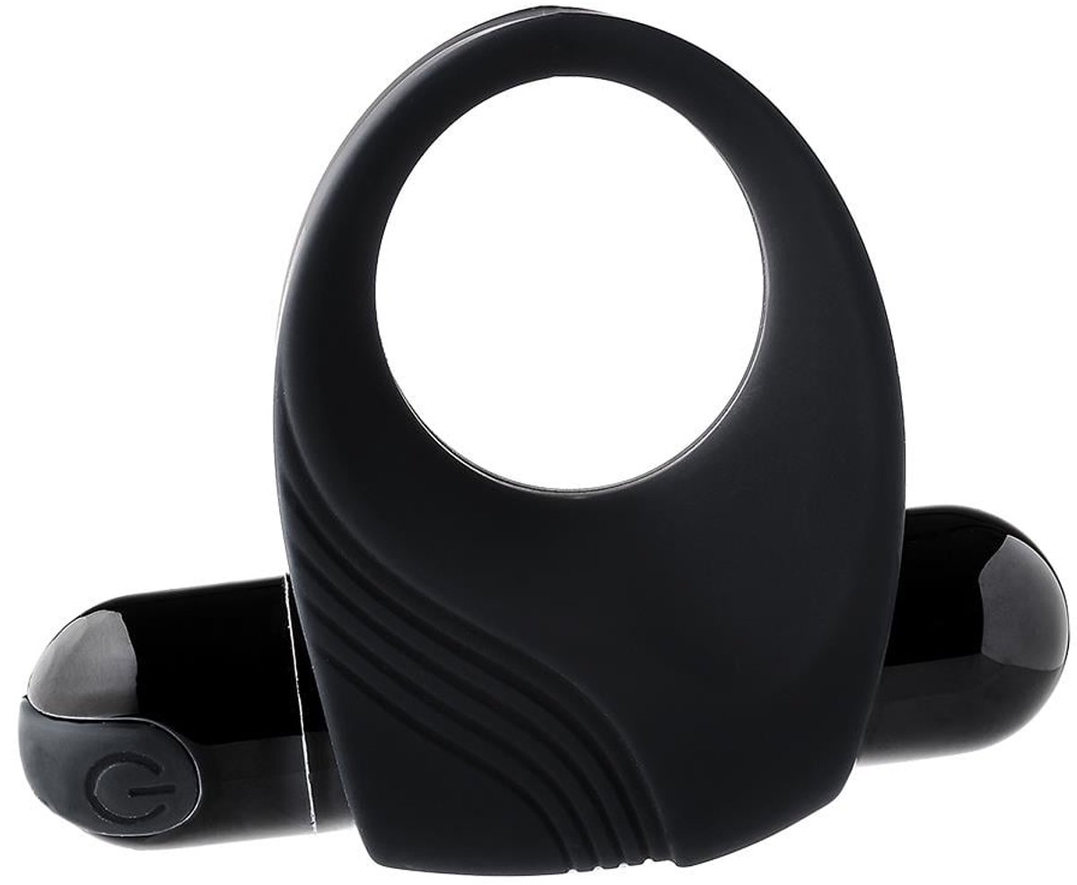 Dreamtoys Ramrod Vibrating penisring met Big Bullet - Zwart