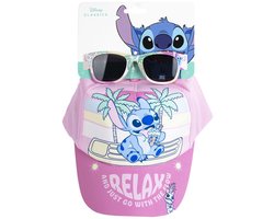 Disney Stitch Pet en Zonnebril Set – Roze – UV400 Bescherming – Verstelbare Zomer Pet voor Meisjes en Jongens