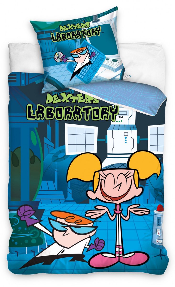 Cartoon Network Dekbedovertrek Dexter laboratorium - 140 x 200 cm - 70 x 90 cm - Katoen