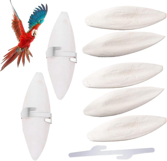 Foto: Set van 7 sepia vogels met clips interactief speelgoed voor diverse vogels voedselverrijking en vermaak voor papegaaien schildpadden en duiven 9 12 cm