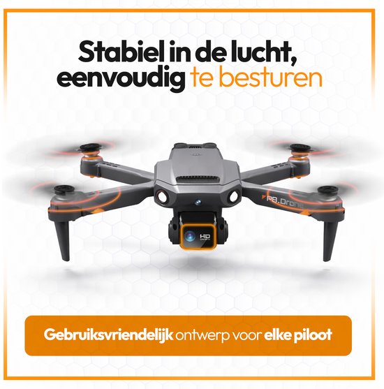SefSay P8 Drone Zwart - Drone met dubbele camera - Obstakel ontwijking - Drones - drone voor kinderen - Drones met camera voor volwassenen - Inclusief opbergtas en 2 accu's