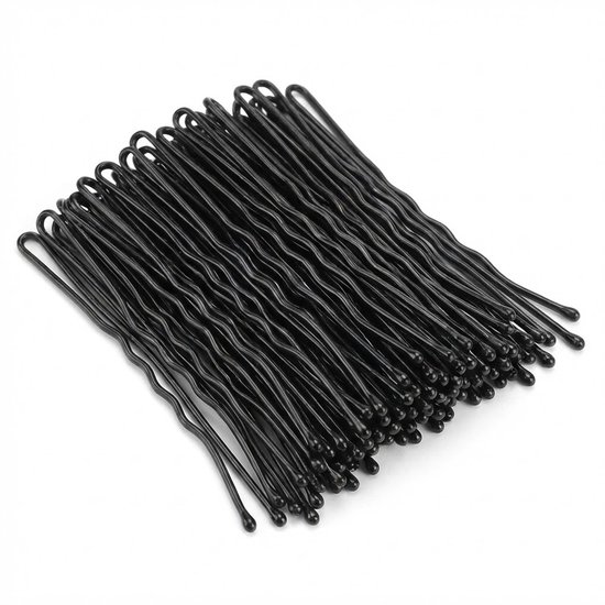 Ensemble d'épingles à cheveux noires – 50 pièces de barrettes métalliques pour femmes et filles – design classique antidérapant pour un usage quotidien et la coiffure