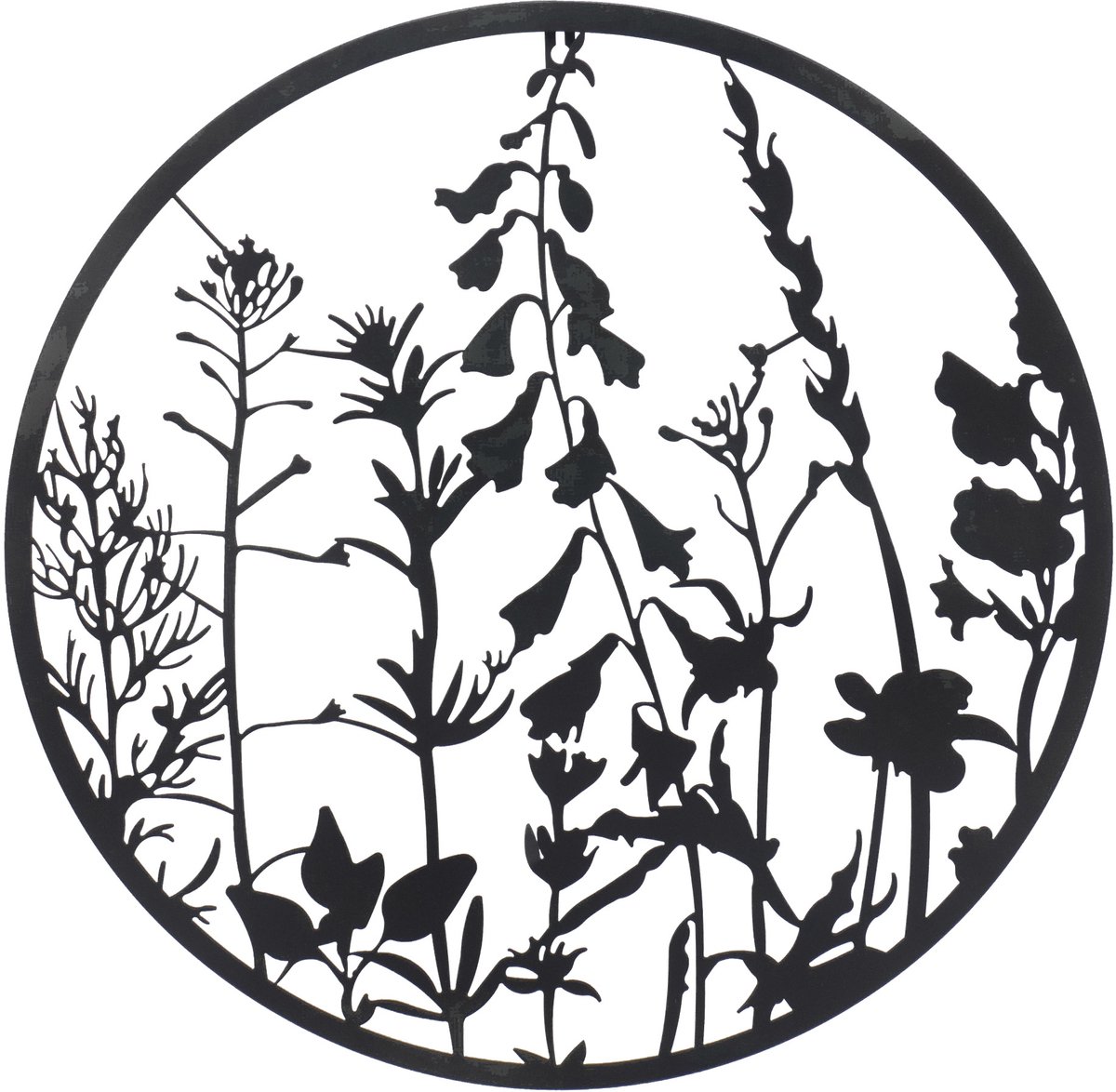UNUS® Hanger decoratieve groot voor raam of muur 60 cm metaal planten zwart decoratie