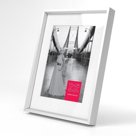 ZEP Aluminium Fotolijst met passepartout Yvette zilver voor foto 20x30 of 30x40