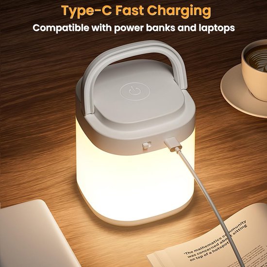 Aanraakgevoelig nachtlampje voor de babykamer klein draadloos lampje-dimbaar-draagbaar, oplaadbaar op batterijen werkend nachtlampje, draadloze mini-nachtlamp voor naast het bed voor slaapkamer en badkamer van Merkloos — afbeelding 2