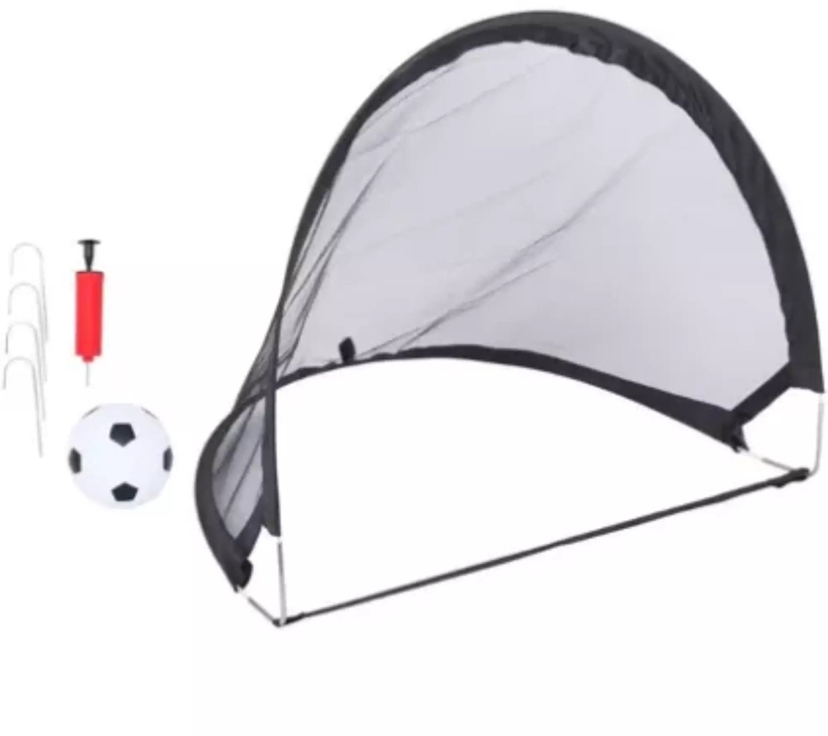Dunlop - 2 Pop-up doeltjes met mini bal en handpomp - 60x40x40cm