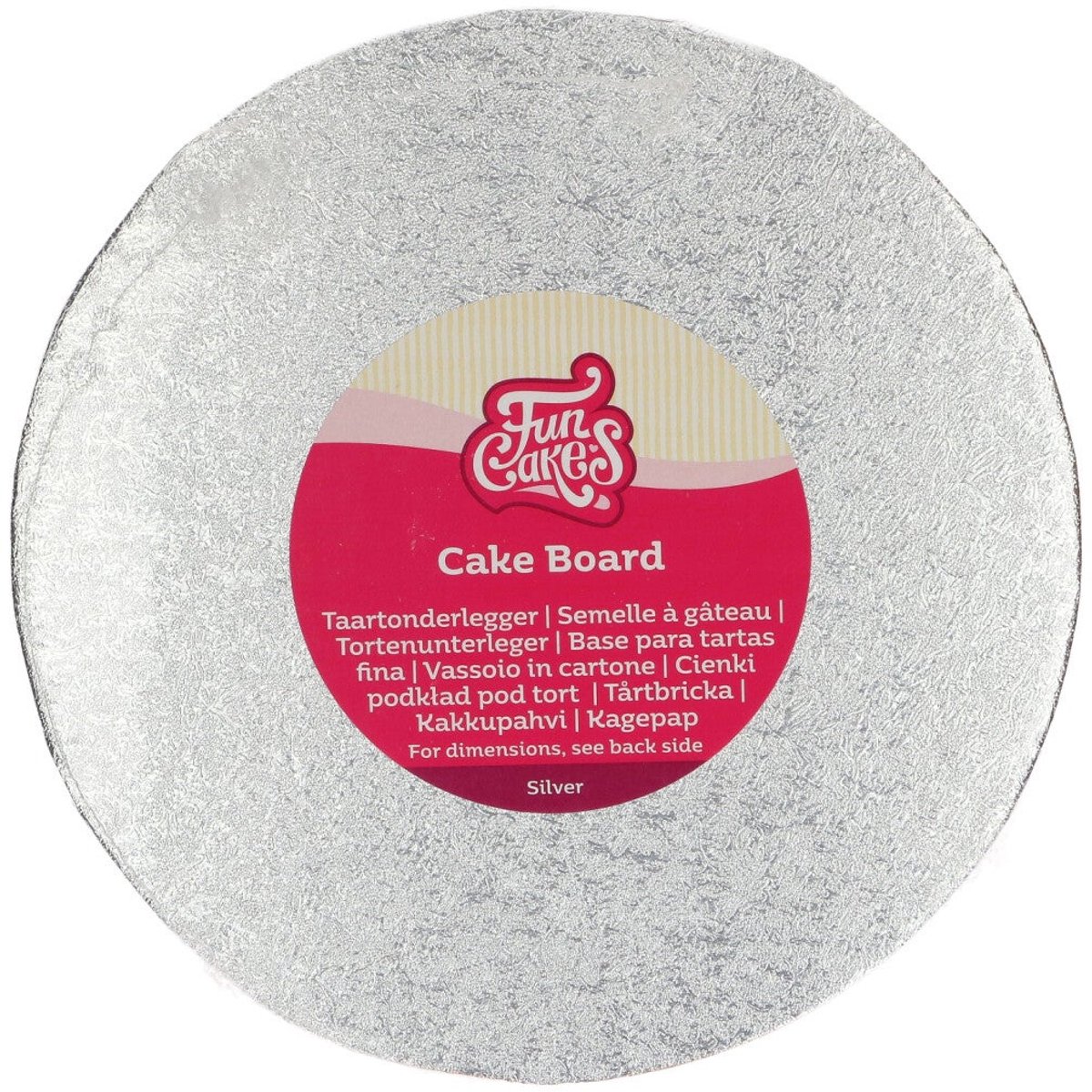 FunCakes Cake Board Rond - Zilver - Ø20 cm - Taartonderlegger - Taartkarton