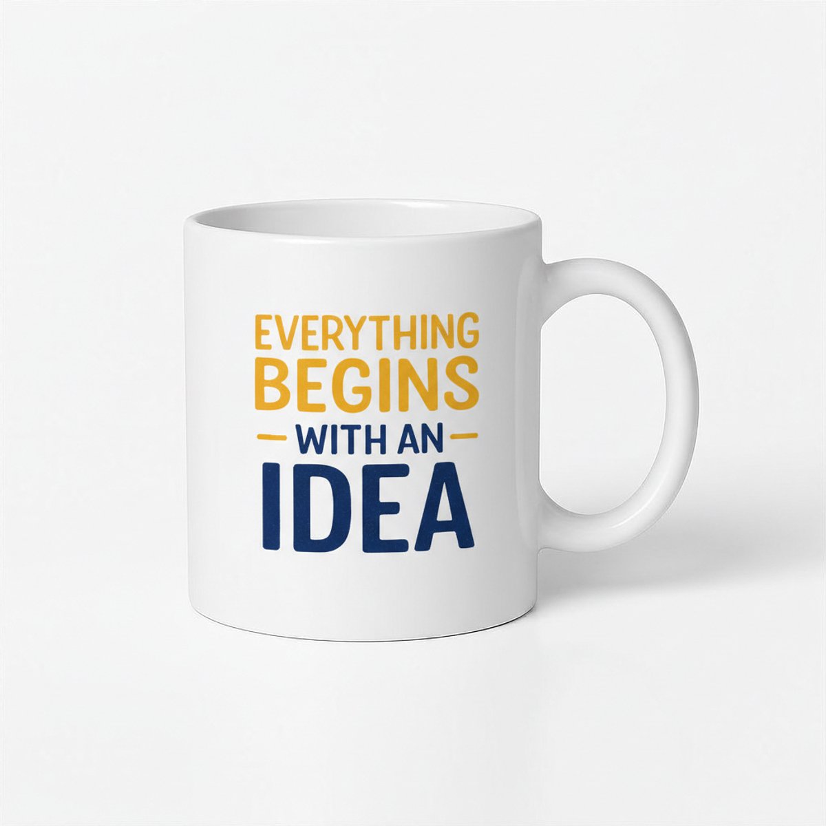 Inspirerende Koffiemok: "Everything Begins With An Idea" - 330ml Keramische Mok