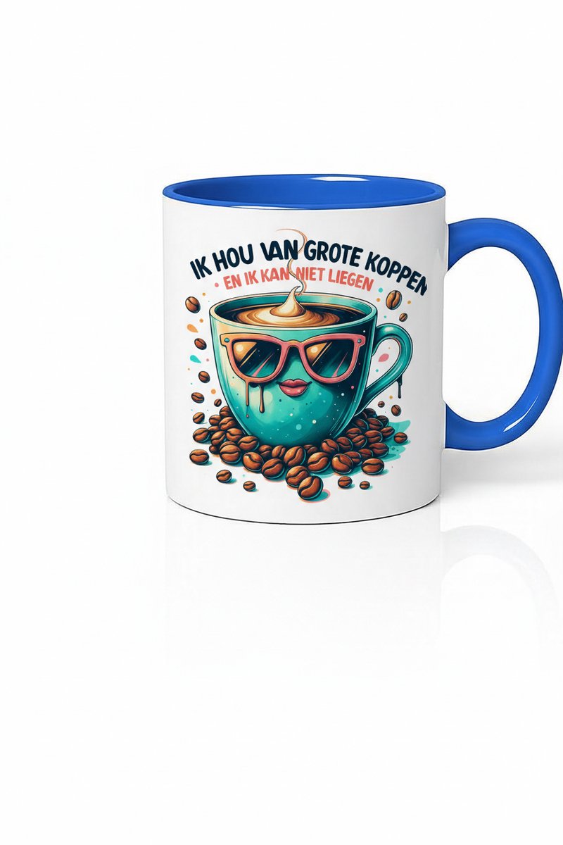 Ik Hou Van Grote Koppen Koffie Mok - Unieke Design Mok