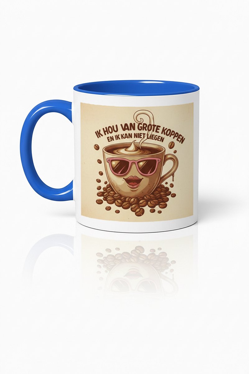 Ik Hou Van Grote Koppen Koffie Mok - Uniek Design