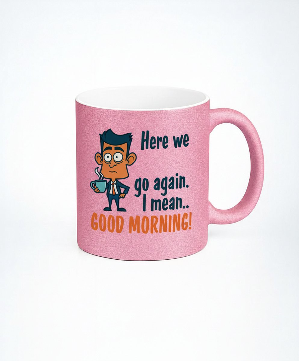 Hier We Go Again Mok - Koffie Mok - Grappige Mok - Cadeau Voor Koffieliefhebber - CraftExpress