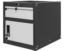 Mega-M - Gereedschapskast Onderbouw - 1 Lade & 1 Deur - Afsluitbaar - Antraciet/Grijs - Voor Werkbank