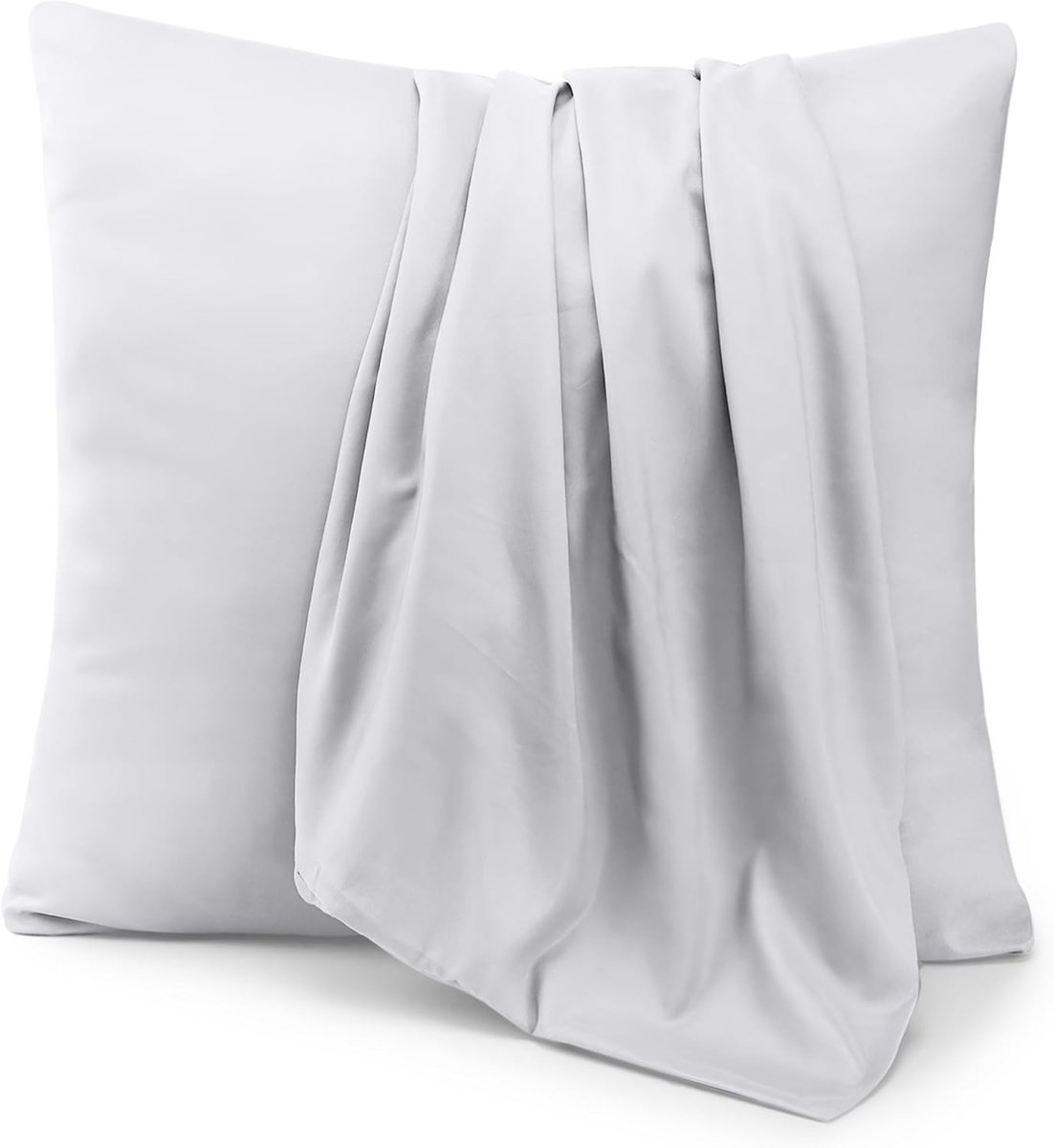 Famanu – Kussenslopen Set van 2 - 60 x 60 cm - 100% polyester - zacht geborsteld microvezel - krimp- en vervagingsbestendig - wit - zacht en ademend voor slaapkamer of woonkamer