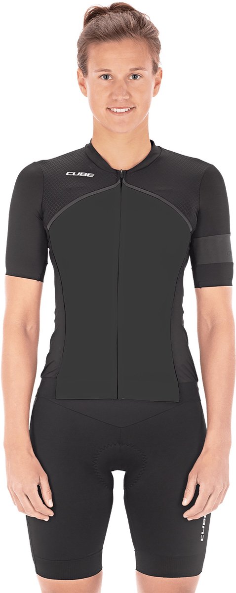 Cube Blackline Korte Mouw Wielertrui Zwart S Vrouw