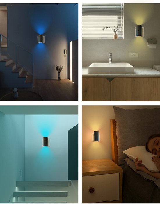 1 stuk -16 kleuren - Kleurrijk nachtlampje - LED-nachtlampje met stekker - Kleurveranderend RGB-nachtlampje met lichtsensor - 0-100LM - Hal, slaapkamer, kinderkamer - wit van Merkloos — afbeelding 2