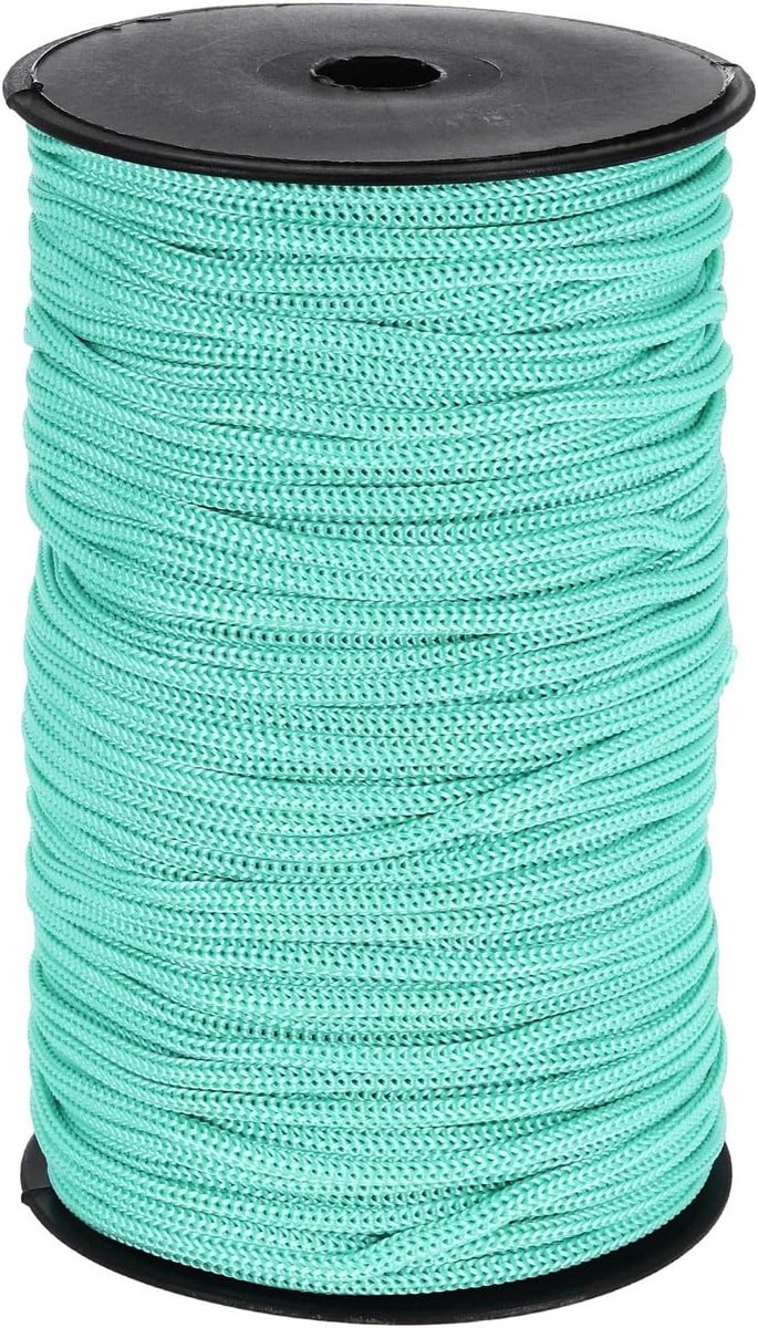 MK Stoer - Waslijn - Nylon touw - 100 meter - Holle touw - Kamperen en wandelen - Geschikt voor outdooractiviteiten - Lichtblauw 5 mm polypropyleen touw, gevlochten touw.