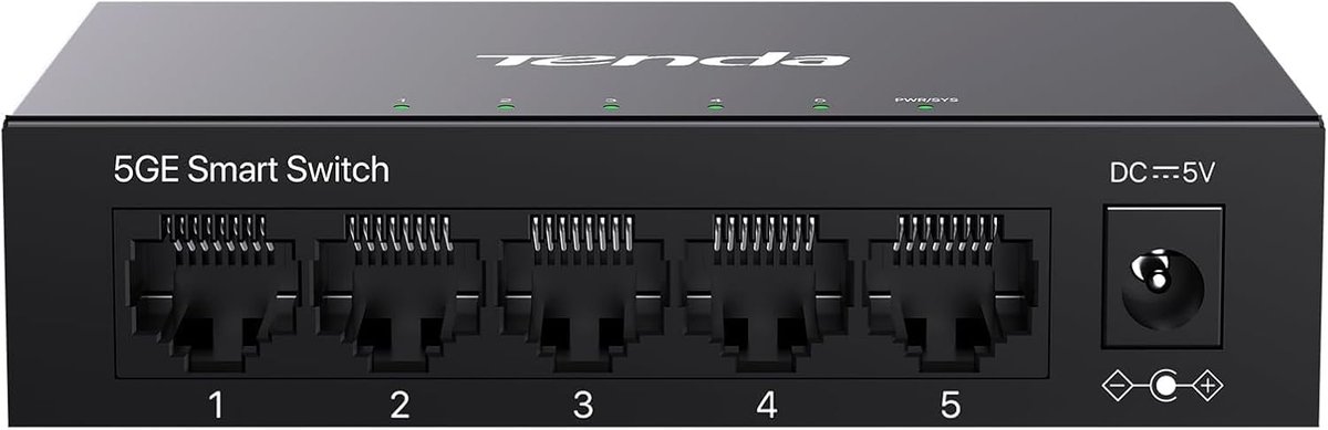Tenda TEG205E 5-poorts Gigabit Managed Switch – 10/100/1000 Mbps met IGMP Snooping, QoS en VLAN