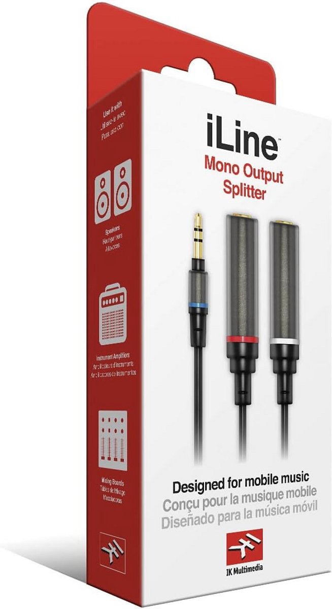 Kabel Splitter - Audio Kabel - Muziek Delen - Stereo naar Mono - 3.8cm x 8.3cm - Zwart