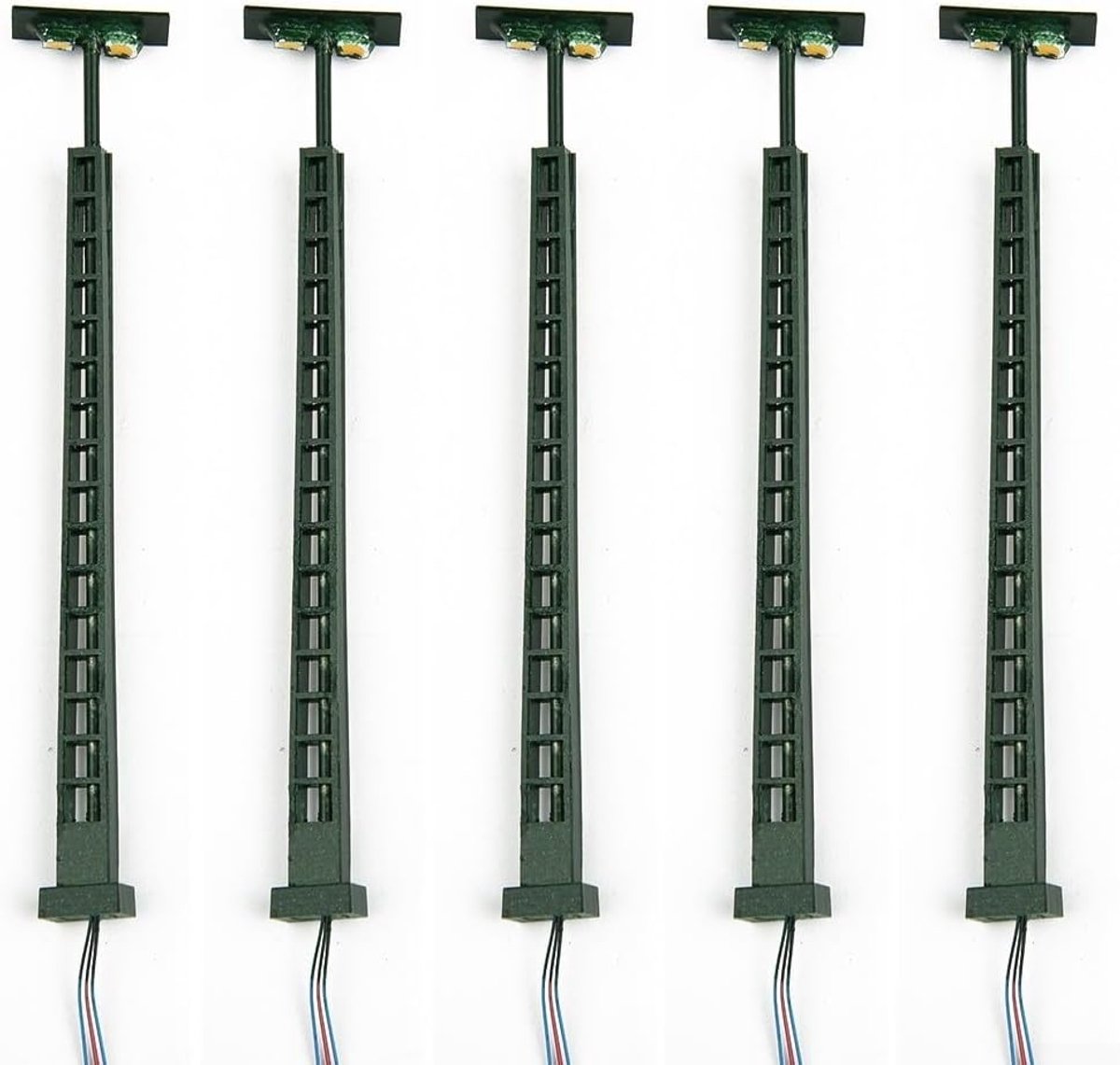 5 stuks LED lichtmasten voor N-spoor modelspoorbaan 1:160