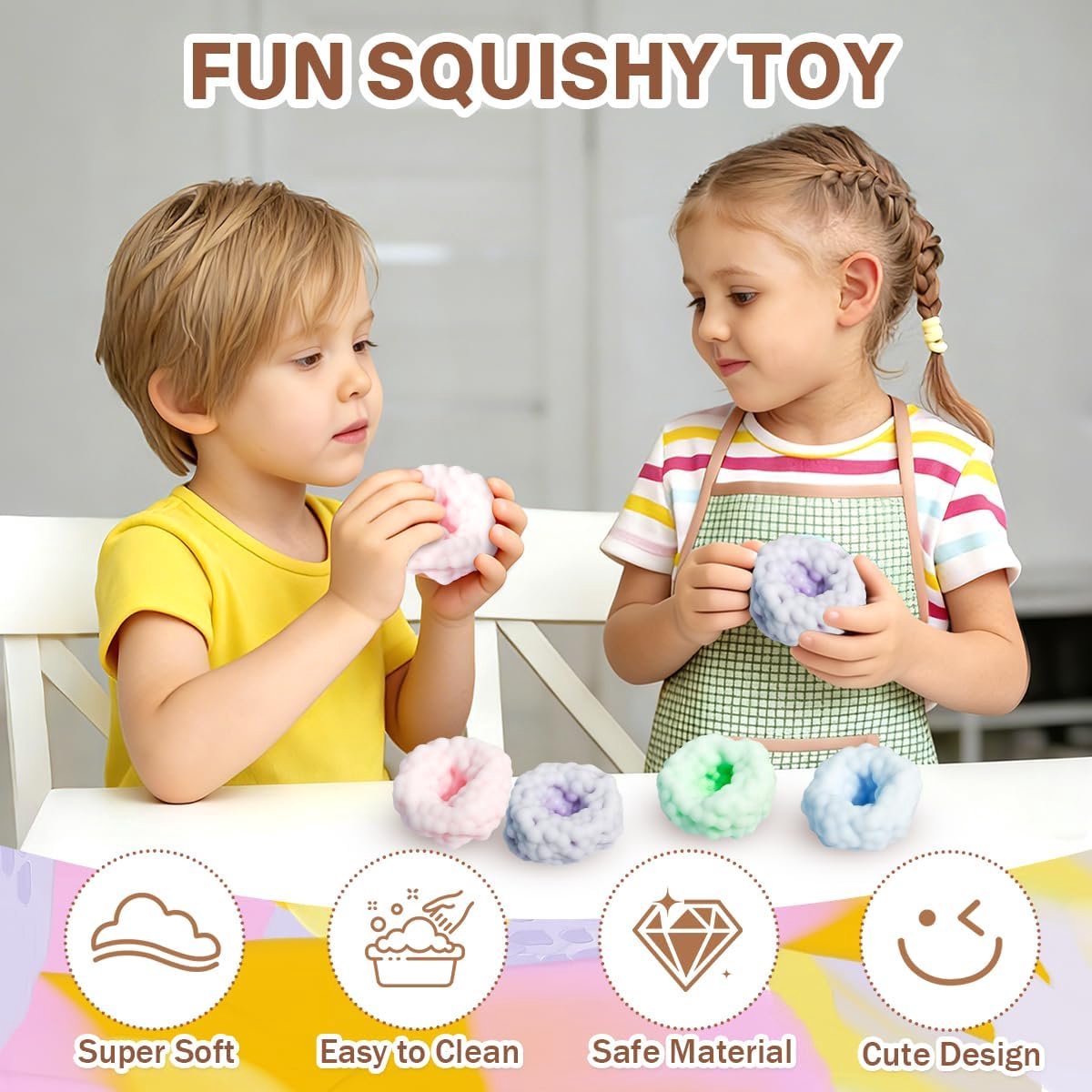 Squishy - 2 Stuks - Knijpbal - Angst Te Verminderen - Fidget Squishy - Stressballen - Anti-stress Knijpspeelgoed - Zachte, Langzame Squishy - Sensorisch Fidget - Parelstressbal - Stressbal voor kinderen - Decompressiespeelgoed - Volwassen en Kinderen — afbeelding 5
