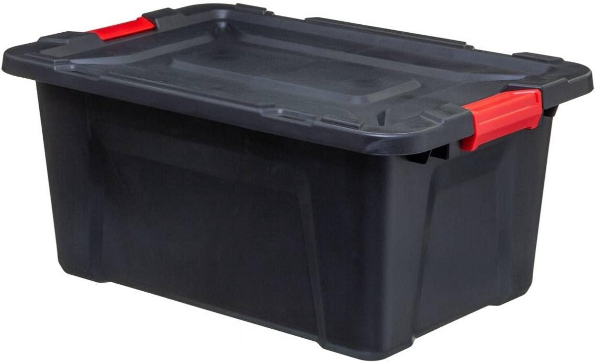 Grote opbergbox met deksel 55 liter – Stapelbare opbergdoos voor thuis en kantoor