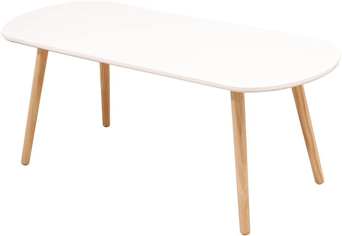 Eettafel Rechthoekig 110 cm - Scandinavisch Design - Houtdesign - Wit - Voor 4-6 Personen