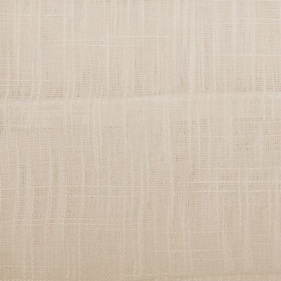 Beige stof met een verweven textuur en verticale lijnen.