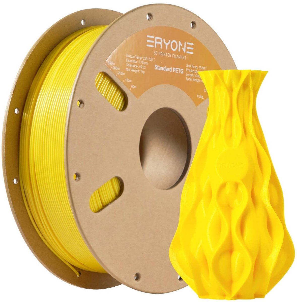 3D Printer Filament - PETG Draad - Prototyping Onderdelen - Hoge Nauwkeurigheid - 1 kg Spoel - Geel