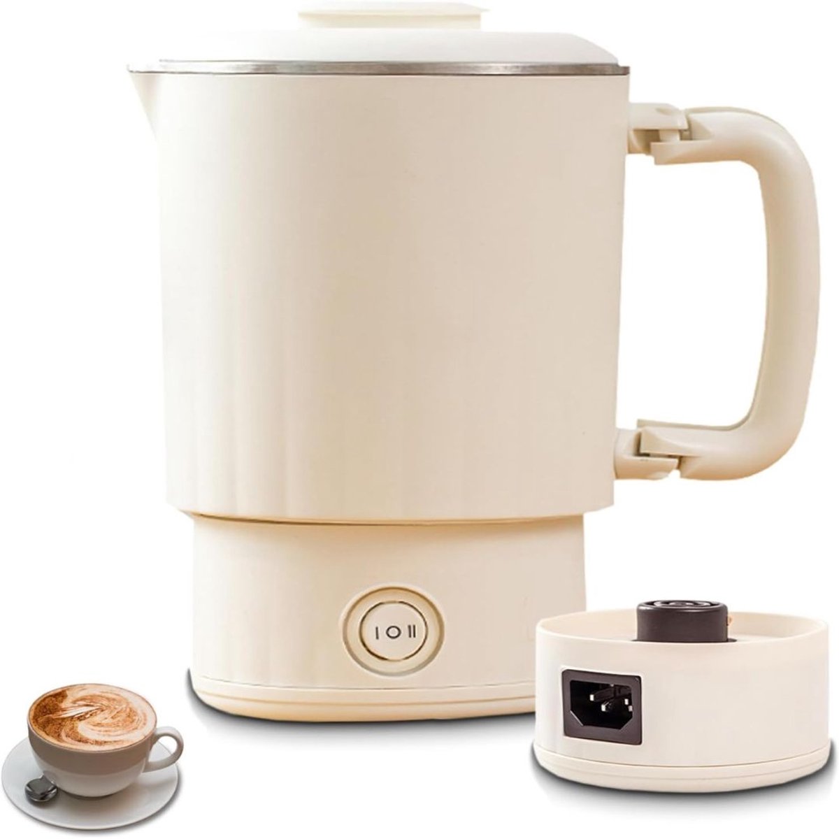 DYNA® Waterkoker camping - Waterkoker klein - Waterkoker reis - Beige - 17cm x 17cm x 19cm