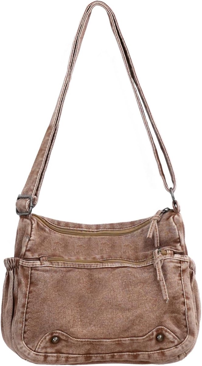 Dames Denim Hobo Tas Schoudertas Grote Casual Draagtas Verstelbare Crossbody Portemonnee