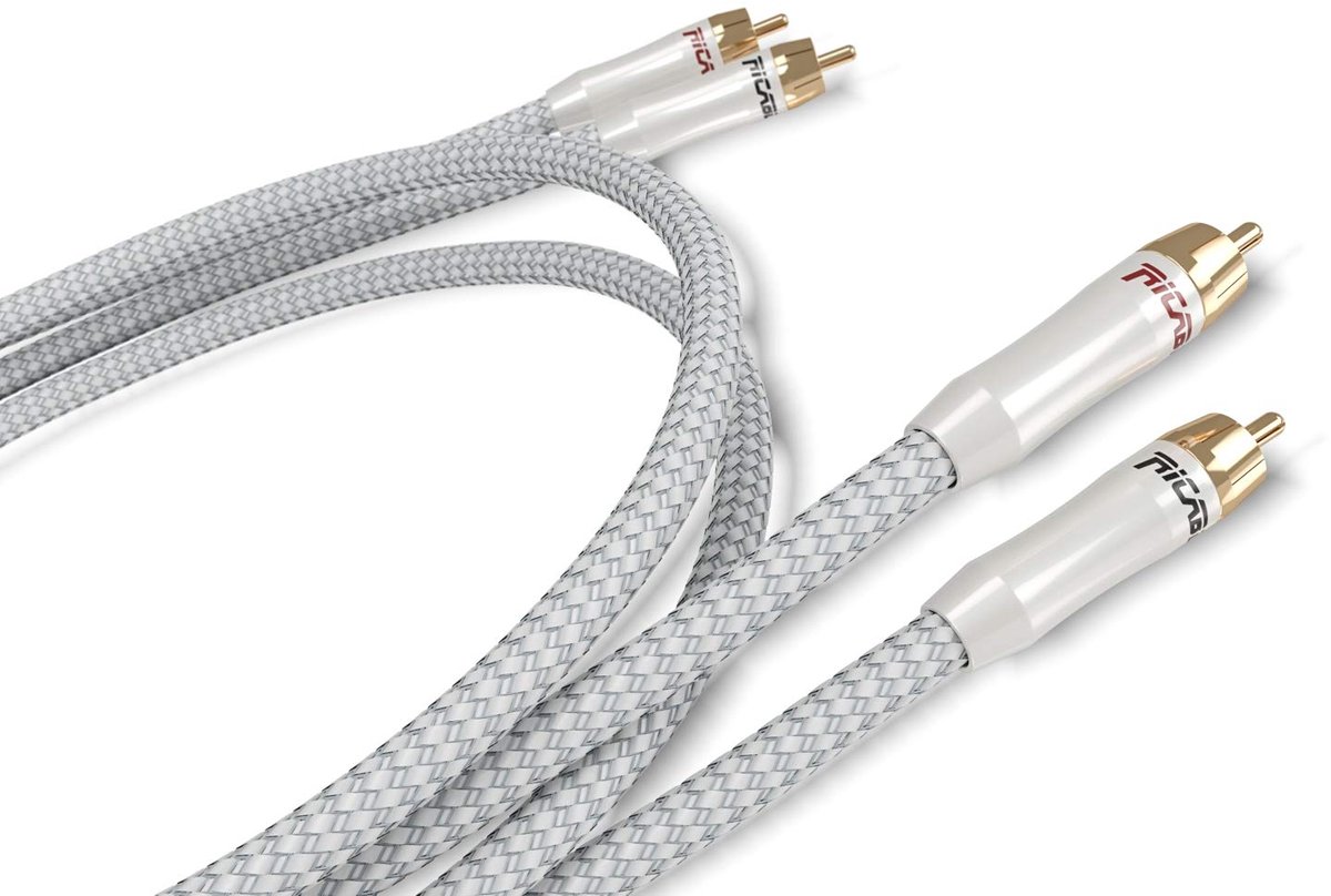 Stereo RCA Kabel - Audiokabel - Hoge Geluidskwaliteit - Handgemaakt in Italië - 2 x 2 meter