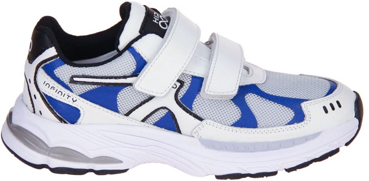 Hip Velcroschoen Wit-Blauw