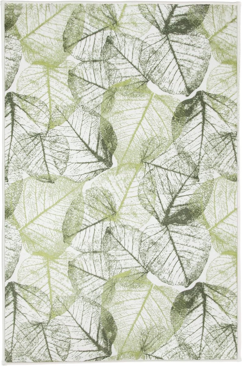 Zachte Badmat met Bladpatroon - Antislip en Geschikt voor Vloerverwarming - 70x120 cm