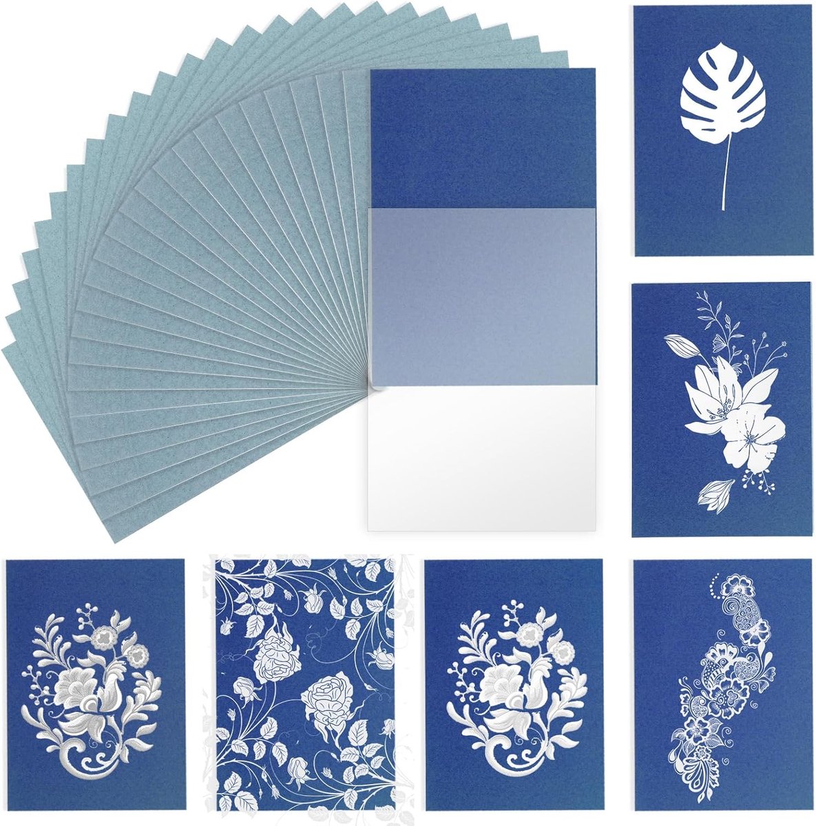 Cyanotypie Papier - Zonnedruk Vellen - Kunst Projecten - Hoge Gevoeligheid - A5 Formaat - Blauw