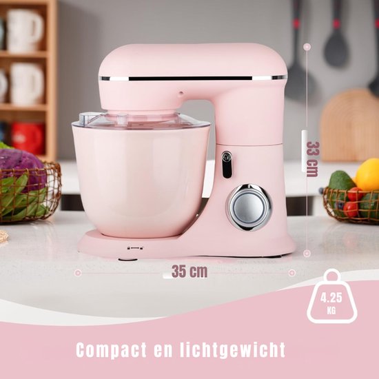 REN® Mixer met mengkom - Mixer - Mixer met mengkom keukenmachine - Roze - ‎22cm x 35cmx 33 cm; 4.25 kg van Merkloos — afbeelding 5