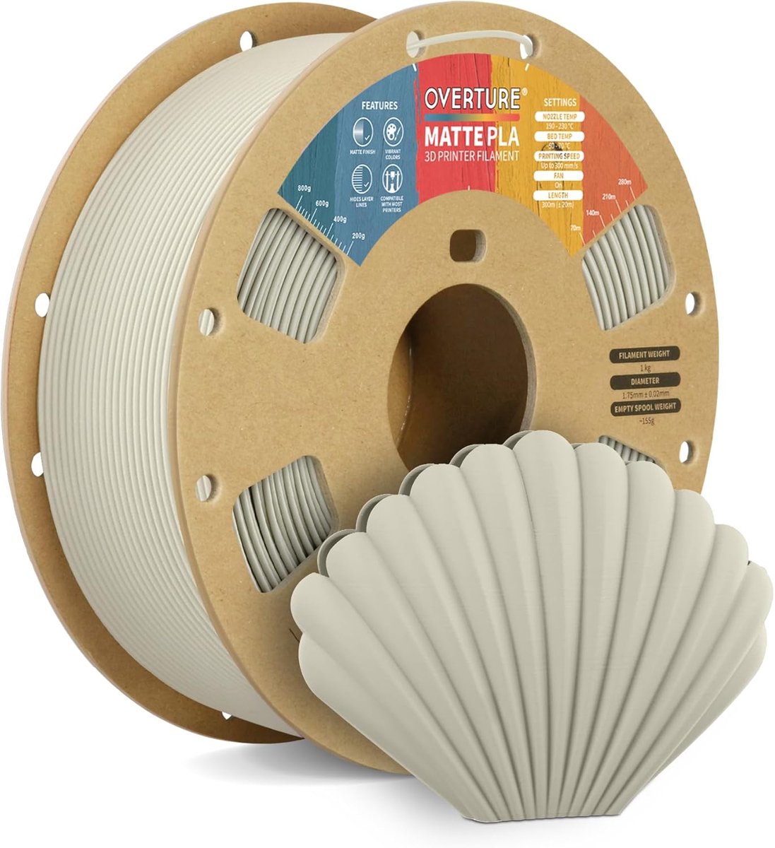 3D Printer Filament - PLA Mat - Modellen Printen - Nauwkeurigheid +/- 0.02mm - 1.75mm 1kg - Beige